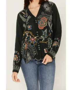 Johnny Was Women's Floral Embroidered Prue Blouse 6 Johnny Was Women's Floral Embroidered Prue Blouse -Ariat Western Outlet Store 2000382058 300 P3