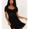 Beyond The Radar Women's Cap Sleeve Lace Dress
