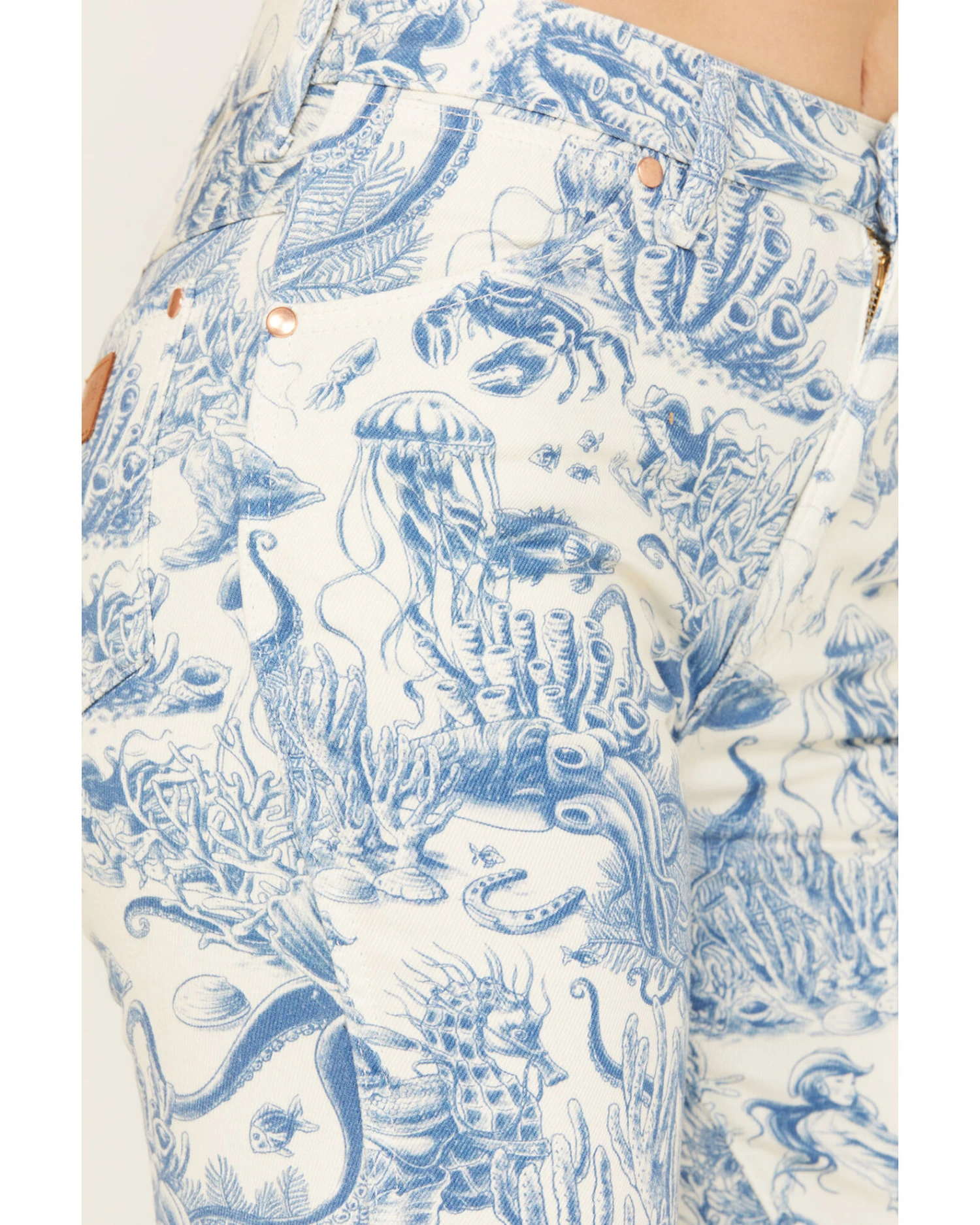 Wrangler Women's High Rise Nautical Print Wanderer Flare Jeans 2 Wrangler Women's High Rise Nautical Print Wanderer Flare Jeans - Image 2