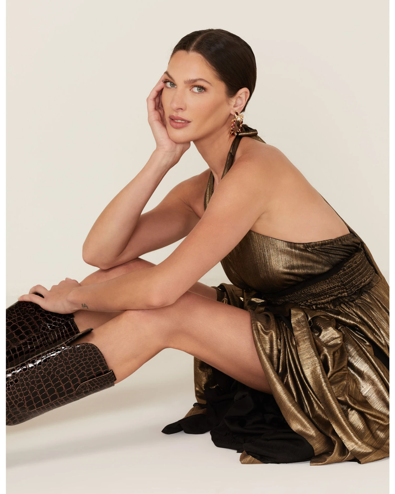 Flying Tomato Women's Metallic Tiered Maxi Dress 2 Flying Tomato Women's Metallic Tiered Maxi Dress - Image 2