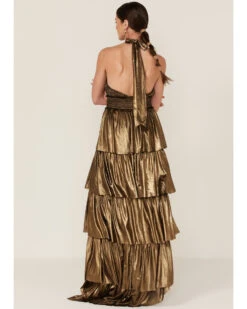 Flying Tomato Women's Metallic Tiered Maxi Dress 9 Flying Tomato Women's Metallic Tiered Maxi Dress -Ariat Western Outlet Store 2000384955 710 P5