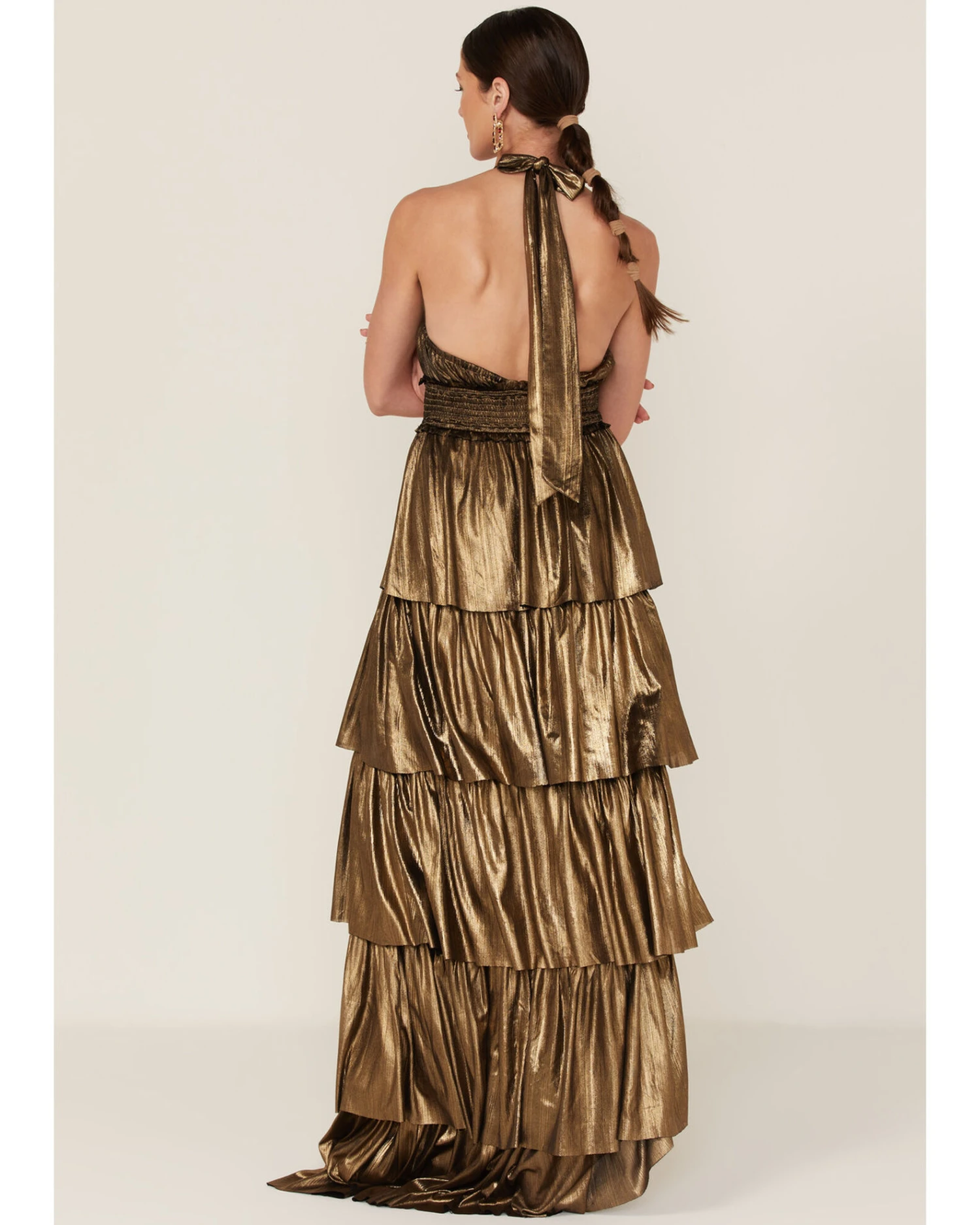 Flying Tomato Women's Metallic Tiered Maxi Dress 5 Flying Tomato Women's Metallic Tiered Maxi Dress - Image 5