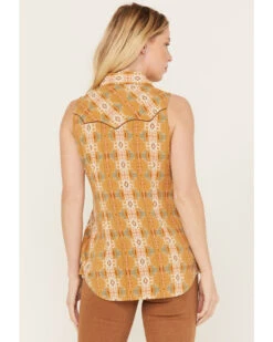 Rock & Roll Denim Women's Southwestern Print Sleeveless Snap Tank -Ariat Western Outlet Store 2000384992 702 P4