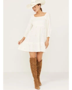 Jolt Women's Long Sleeve Smocked Dress