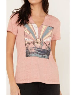 Blended Women's Desert Short Sleeve V-Neck Graphic Tee -Ariat Western Outlet Store 2000386438 650 P3