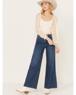 Jolt Women's Lace Smocked Long Sleeve Top