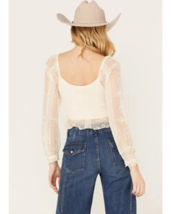 Jolt Women's Lace Smocked Long Sleeve Top -Ariat Western Outlet Store 2000386452 103 P4