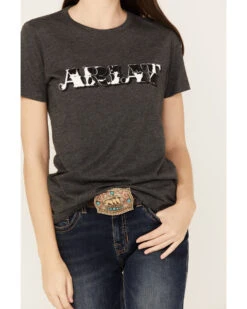 Ariat Women's Cow Print Logo Short Sleeve Graphic Tee -Ariat Western Outlet Store 2000386639 022 P3