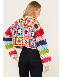 Revel Women's Crochet Patchwork Long Sleeve Cardigan 7 Revel Women's Crochet Patchwork Long Sleeve Cardigan -Ariat Western Outlet Store 2000387492 900 P4