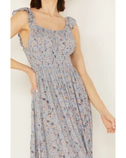 Rock & Roll Denim Women's Floral Tiered Sleeveless Maxi Dress -Ariat Western Outlet Store 2000387591 461 P3