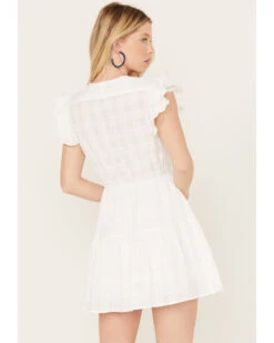 Yura Women's Button Down Ruffle Short Sleeve Mini Dress -Ariat Western Outlet Store 2000388350 100 P4