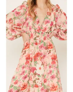 Flying Tomato Women's Floral Print Long Sleeve Midi Dress -Ariat Western Outlet Store 2000388710 650 P3