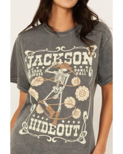 Youth In Revolt Women's Jackson Hideout Skeleton Short Sleeve Graphic T-Shirt -Ariat Western Outlet Store 2000389463 022 P3