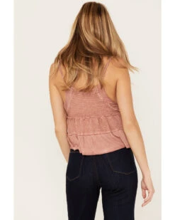 POL Women's V Neck Tiered Tank Top -Ariat Western Outlet Store 2000393567 650 P4