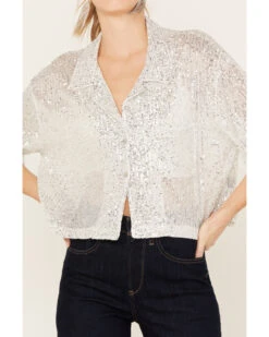 POL Women's Sequin Button Up Top -Ariat Western Outlet Store 2000393568 100 P3