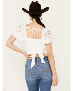 Band Of The Free Women's Tie Back Short Sleeve Entrada Top -Ariat Western Outlet Store 2000394607 100 P4